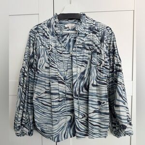 Love the Label Blue and White Patterned Blouse - Size S